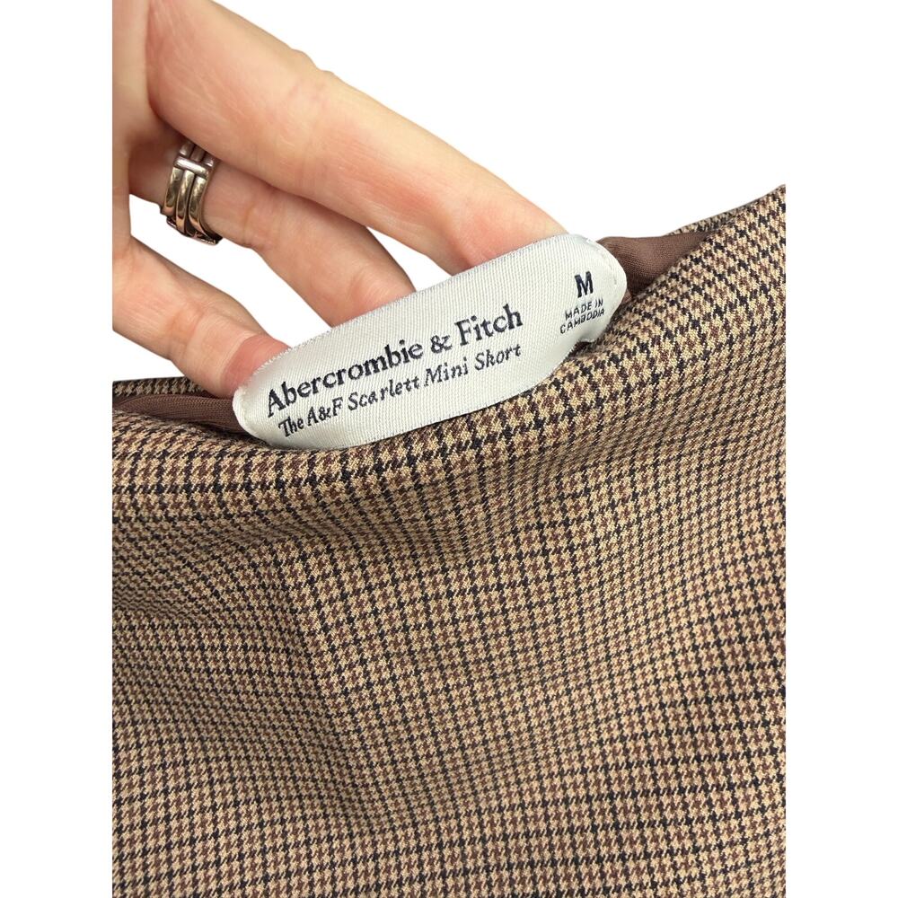 ABERCROMBIE AND FITCH Scarlett Mini Skort Houndstooth Plaid M - Picture 3 of 6